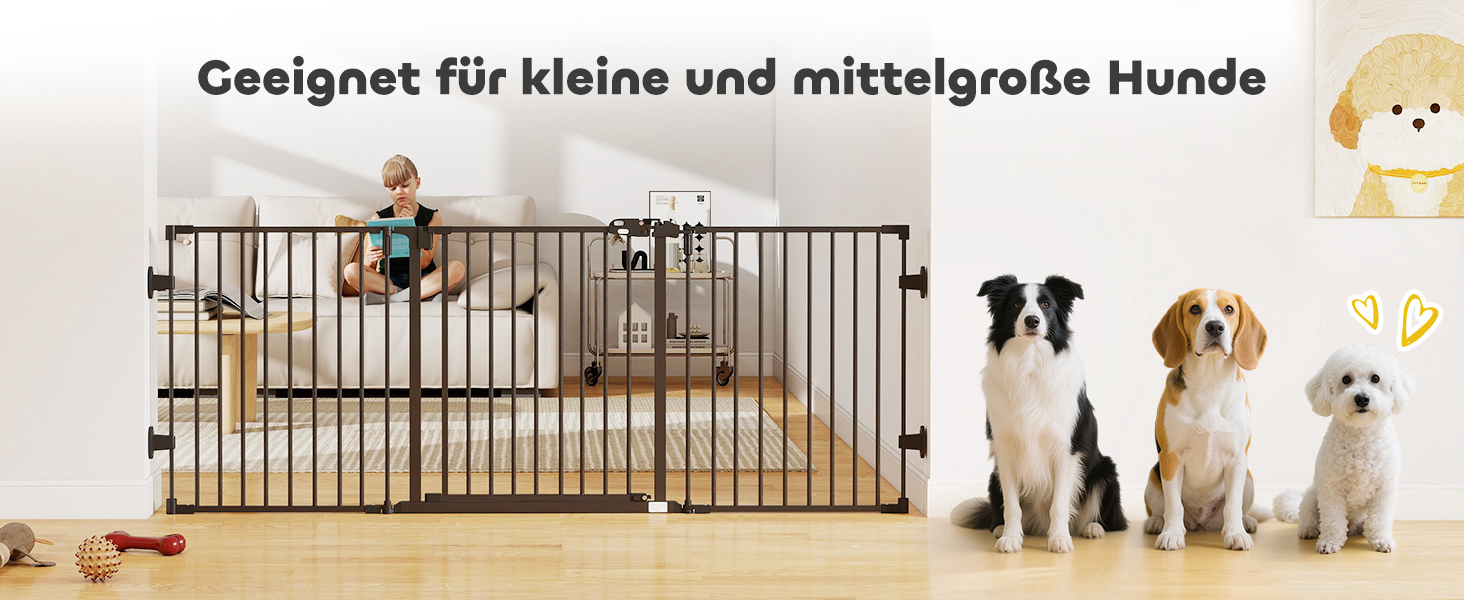 Захисне ґратка для собак PawHut - відбійник для дому, 3 панелі, чорний (202.5 x 76 см)