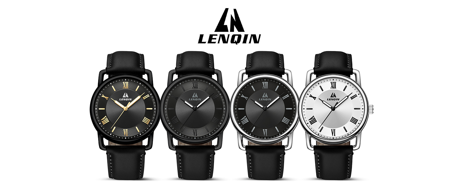 Годинник чоловічий LN LENQIN вологостійкий військовий з комфортним ремінцем, спортивний, чорний
