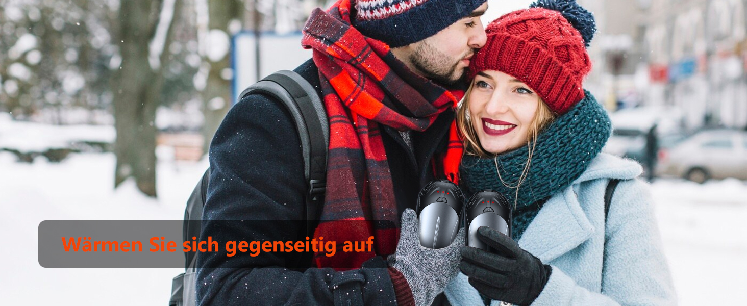 Електричні грілки для рук OUTJUT, 6000mAh, 3 режими нагріву, USB, 2 шт. (чорний та сірий)