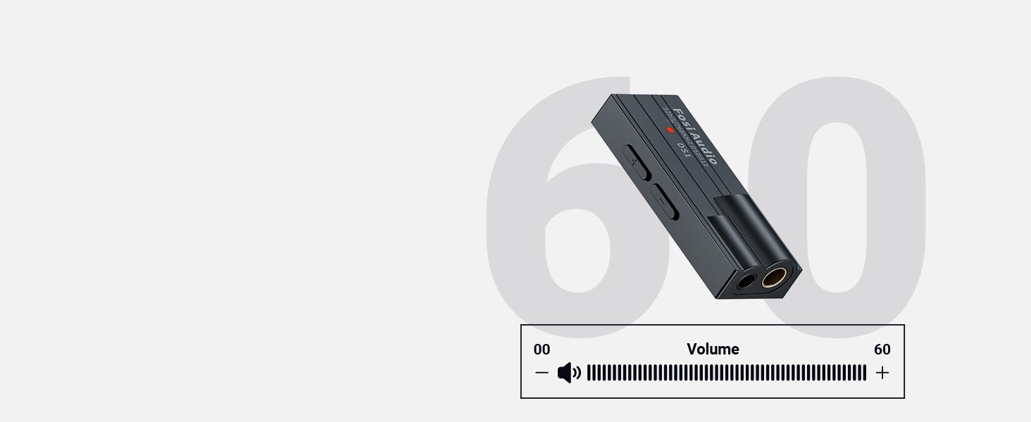 Портативний ЦАП/підсилювач навушників Fosi Audio DS1 з ES9038Q2M, підтримка PCM 32-bit/768kHz та DSD512, 3,5mm та 4,4mm виходи для Hi-Fi аудіо, USB ЦАП підсилювач для навушників