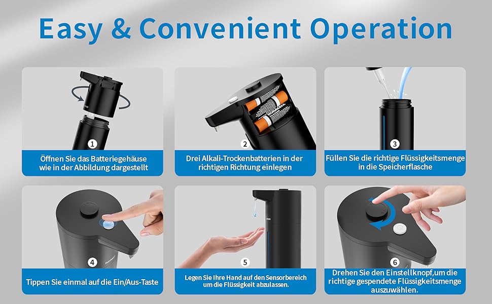 Автоматичний дозатор мила, електричний, чорний, для кухні та ванної кімнати