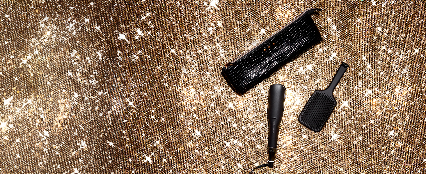 Гладка щітка ghd Glide: для шовковистого та блискучого волосся, випрямляє та укладає сухе волосся, без пуху, для всіх типів волосся, без пошкодження волосся (Подарунчий набір Black)