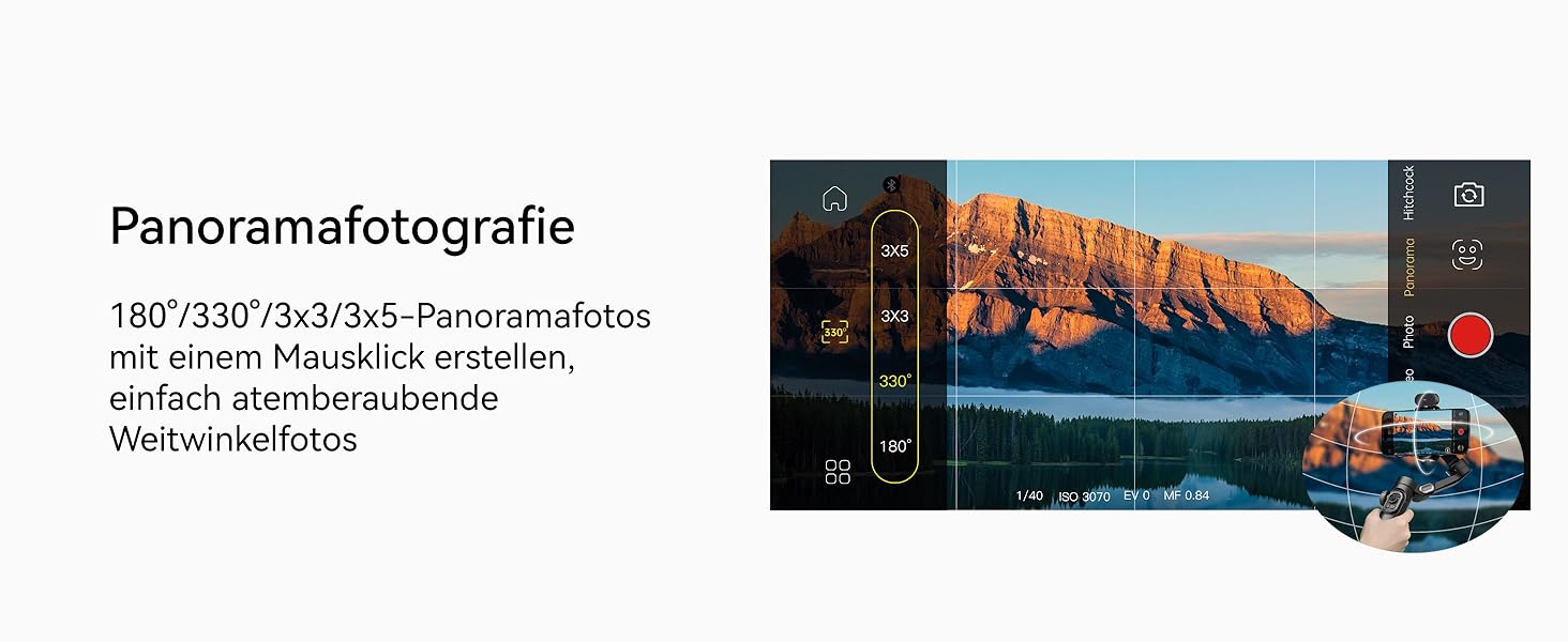 Стабілізатор для смартфона AOCHUAN з 3 осями, RGB-підсвічуванням, трекінгом обличчя та регулюванням фокусу. Підходить для iPhone/Android. Ідеально для зйомки Vlog (Smart XE AI)