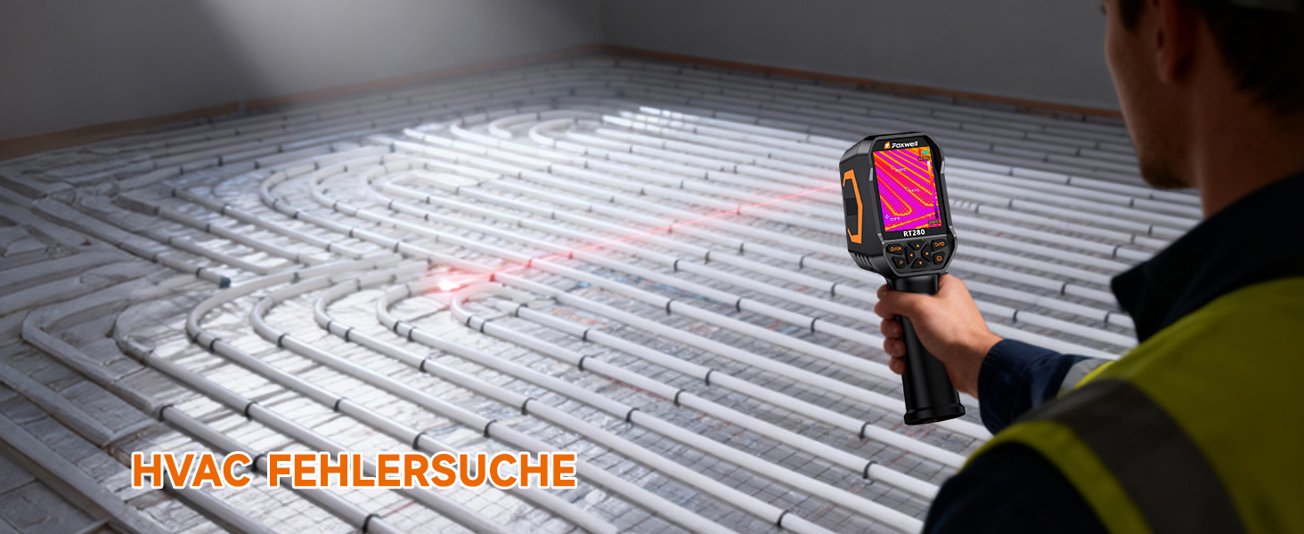 Тепловізор FOXWELL RT280: Портативна інфрачервона камера з LCD-екраном 2.8', роздільна здатність 320x240, діапазон температур -20°C до 550°C, 8GB пам'яті, функція PC-аналізу та відеозапису