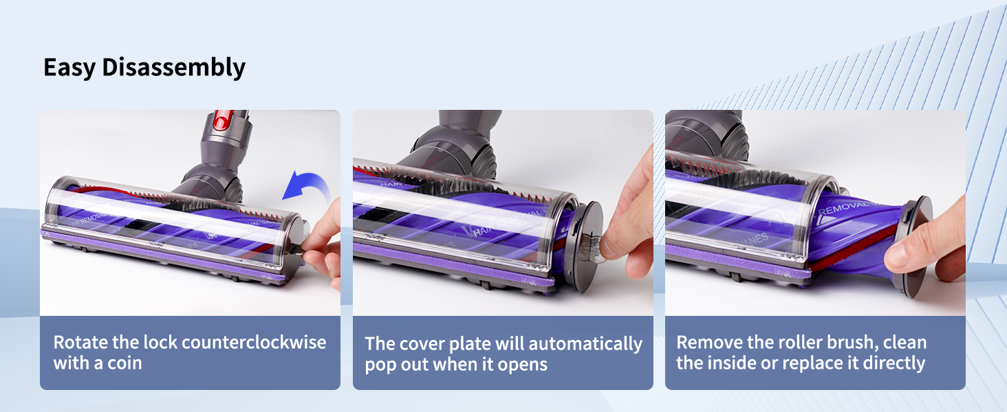 Оригінальна насадка-турбощітка Dyson V7 V8 V10 V11 V15 для твердих підлог та килимів (анти-заплутування)