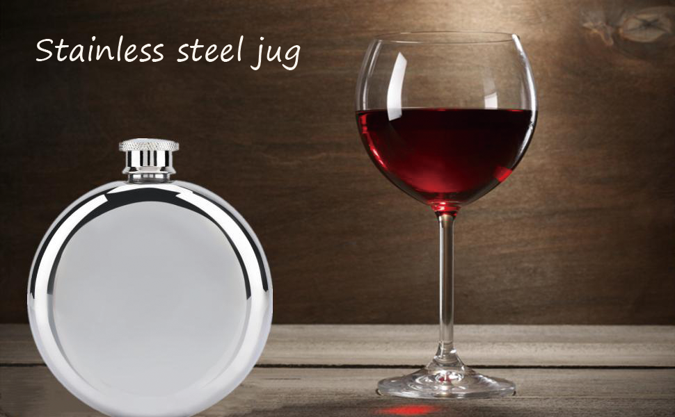 Набір з 2 флаконів для алкоголю з нержавіючої сталі, 177 мл, для віскі, коньяку, кемпінгу, подорожей, барів та вечірок (сріблястий)