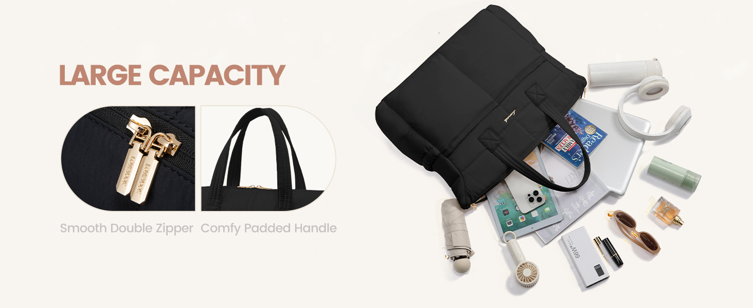 Сумка для ноутбука LOVEVOOK для жінок, 15.6 дюймів, чорно-бежево-коричнева