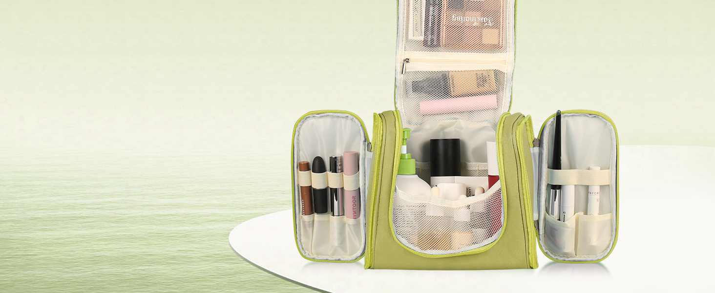 Чоловіча дорожня косметичка з гачком, зелена. Дорожня сумочка для гігієнічних засобів для чоловіків та жінок