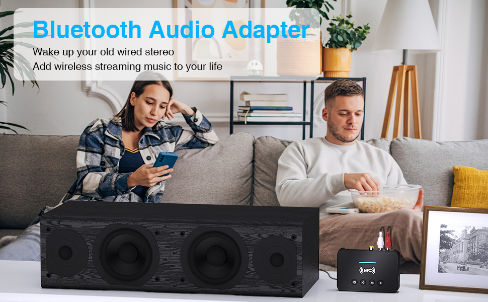 Bluetooth 5.0 Аудіоадаптер 3-в-1 для TV, PC, стереосистеми: передавач, приймач, FM-передавач з пультом, HiFi підсилювач