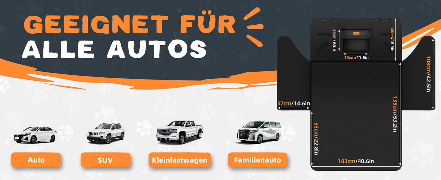 Захист для багажника автомобіля для собак з боковими та захистом від порогу - універсальний килимок для багажника для собак - водовідштовхуючий та стійкий до подряпин - килимок для багажника для автомобіля, універсала, SUV чорного кольору