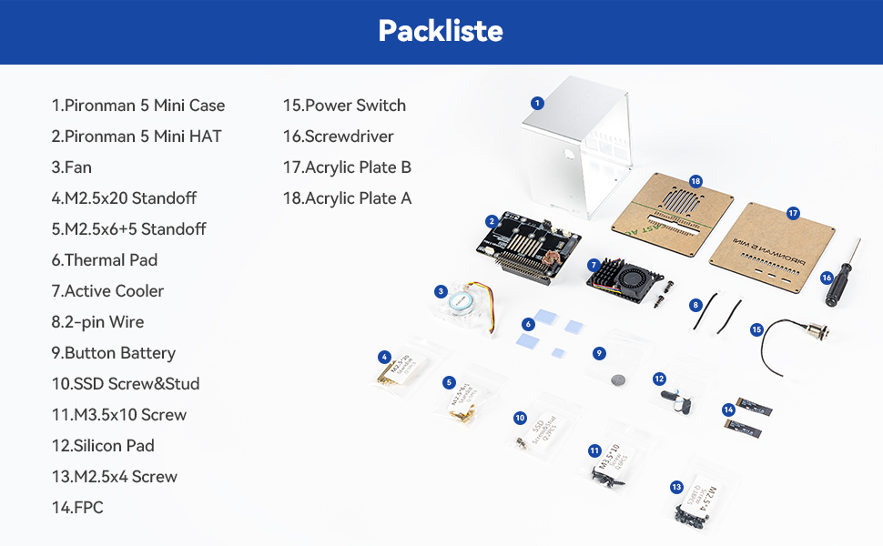 Корпус Mini-PC для Raspberry Pi 5 з SSD NVMe M.2, охолодження PWM та RGB-підсвіткою (без Raspberry Pi)