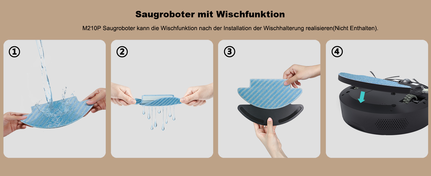 Робот-пилосос LEFANT M210P Champagnergrau: потужність 2200Pa, 120 хв роботи, Wi-Fi, для килимів, шерсті тварин та твердих підлог