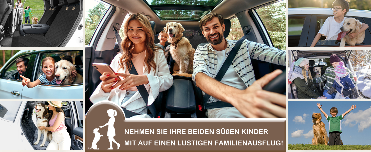 Захист для заднього сидіння автомобіля Angooni для собак - водовідштовхувальний, антиковзний, стійкий до подряпин (135x120 см), сумісний з автокріслом Isofix