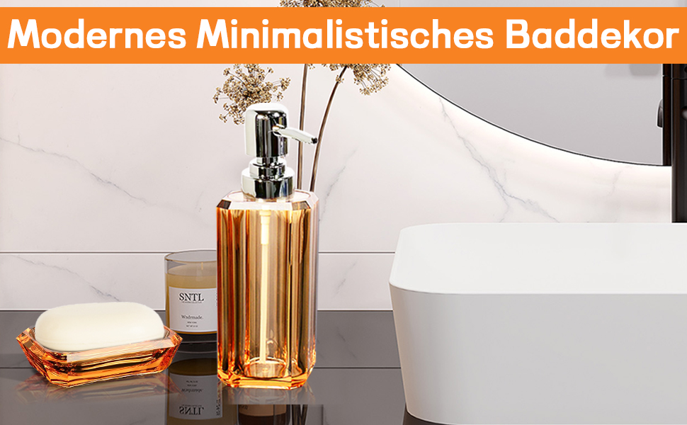 Набір аксесуарів для ванної кімнати, 4 шт. Акриловий набір для ванної: дозатор для лосьйону, стакан, тримач для зубних щіток, мильниця. Сучасний декор для ванної кімнати.