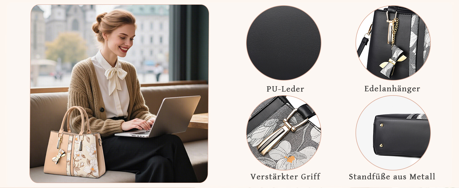 Стильна жіноча сумка-шопер Blau з ручками та ланцюжком, шкірзам, для роботи, подорожей, школи