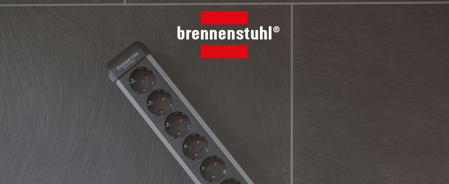 Бренненштуль Premium-Protect-Line Розподільник розеток 6-фазний з захистом від перенапруги 60 000 A (з вимикачем та 3м кабелем, Made in Germany) Срібний/чорний, Нова версія Single