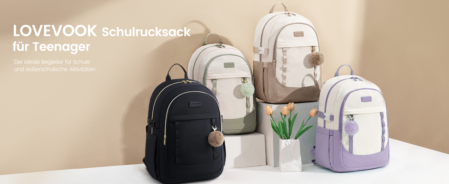 LOVEVOOK Рюкзак для школи дівчинки-підлітка, 15.6 дюймів, рюкзак для ноутбука, легка шкільна сумка, рюкзак для школи, середньої школи, з помпоном, повсякденний, світло-жовтогарячий