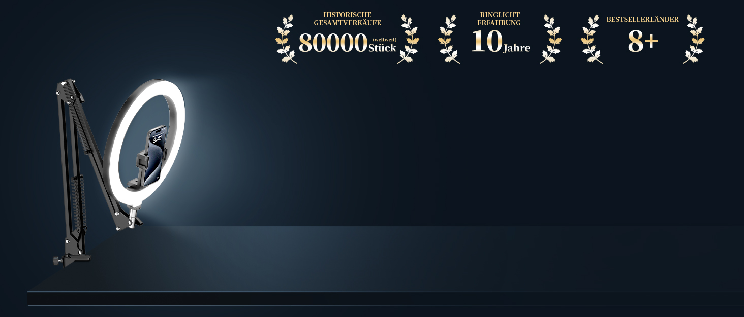 Настільний штатив з кільцевим світлом для кухні та фуд-відео – 10 дюймів | Штатив з кільцевим світлом для зйомки їжі, рецептів, відео та стріму