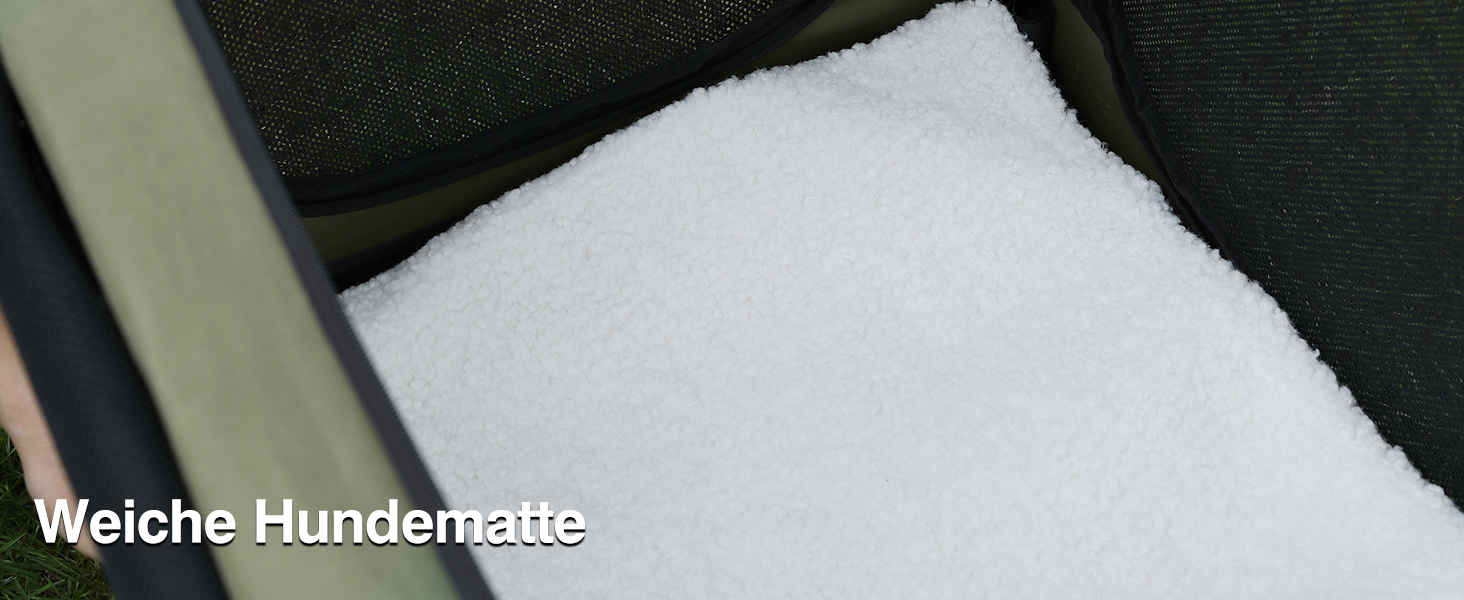 Складана переноска для собак середніх порід, 76x54x54 см, зелена. Зручна переноска для автомобіля з регульованим дизайном, міцна сітка та м'яка підстилка для дому та подорожей