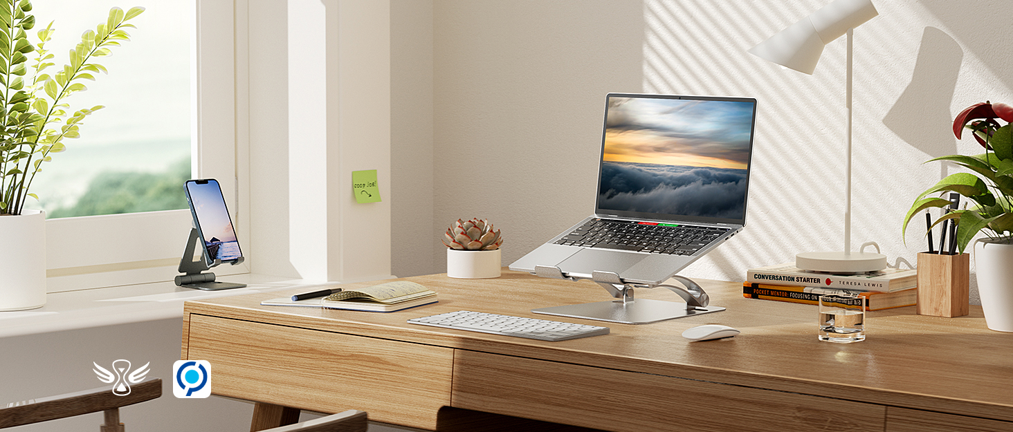 NULAXY Adjustable Laptop Stand - Ergonomic, Portable, Foldable, Supports 10kg, 10-17 inch Compatible - Space Grey