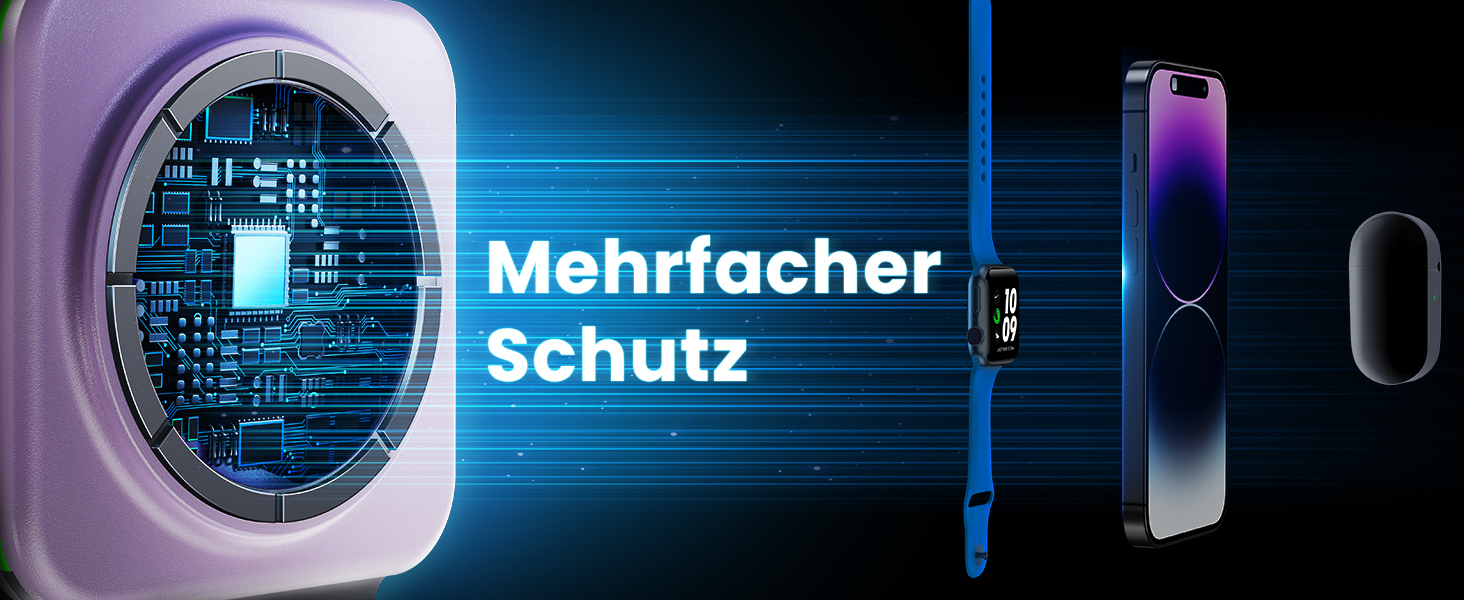 3-в-1 Бездротова зарядка: для Apple Watch, iPhone та AirPods (фіолетовий)