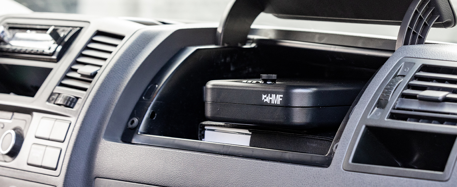 Сейф з кодовим замком HMF 316-02 | Переносний сейф, захисний бокс | 29 x 19 x 6,5 см, чорний