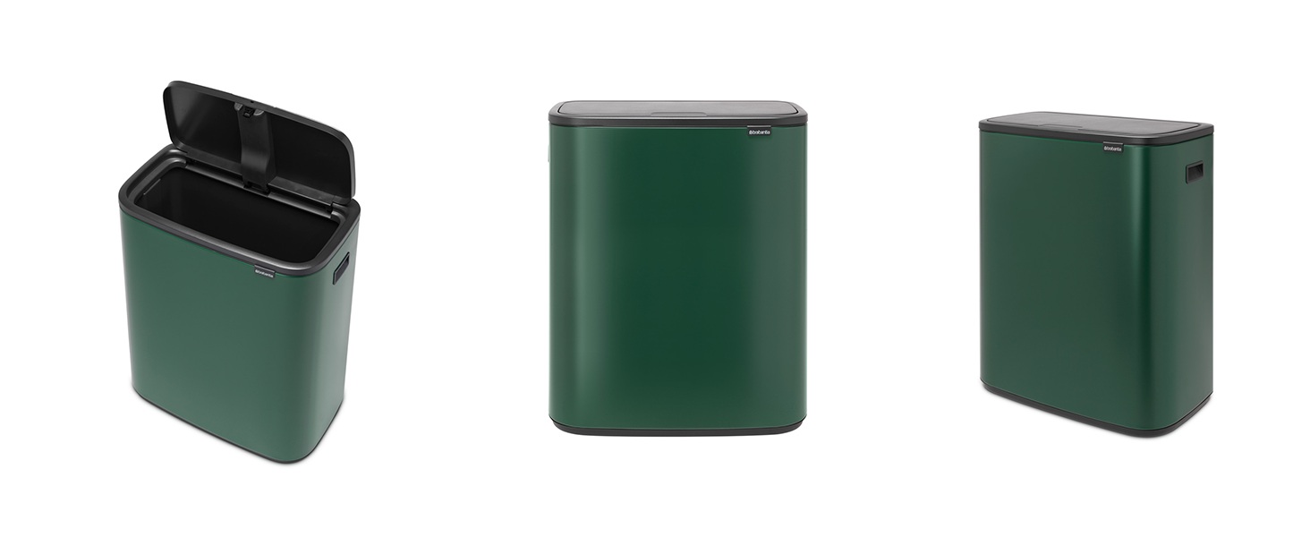 Сміттєвий бак Brabantia білий 60 літрів з внутрішнім відром (Pine Green)