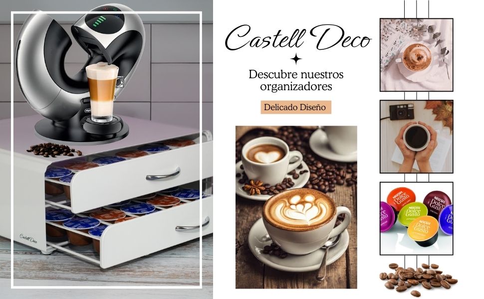 Тримач для капсул кави Castell Deco для 36 Dolce Gusto | Організатор з шухлядами | Білий | Станція для кави