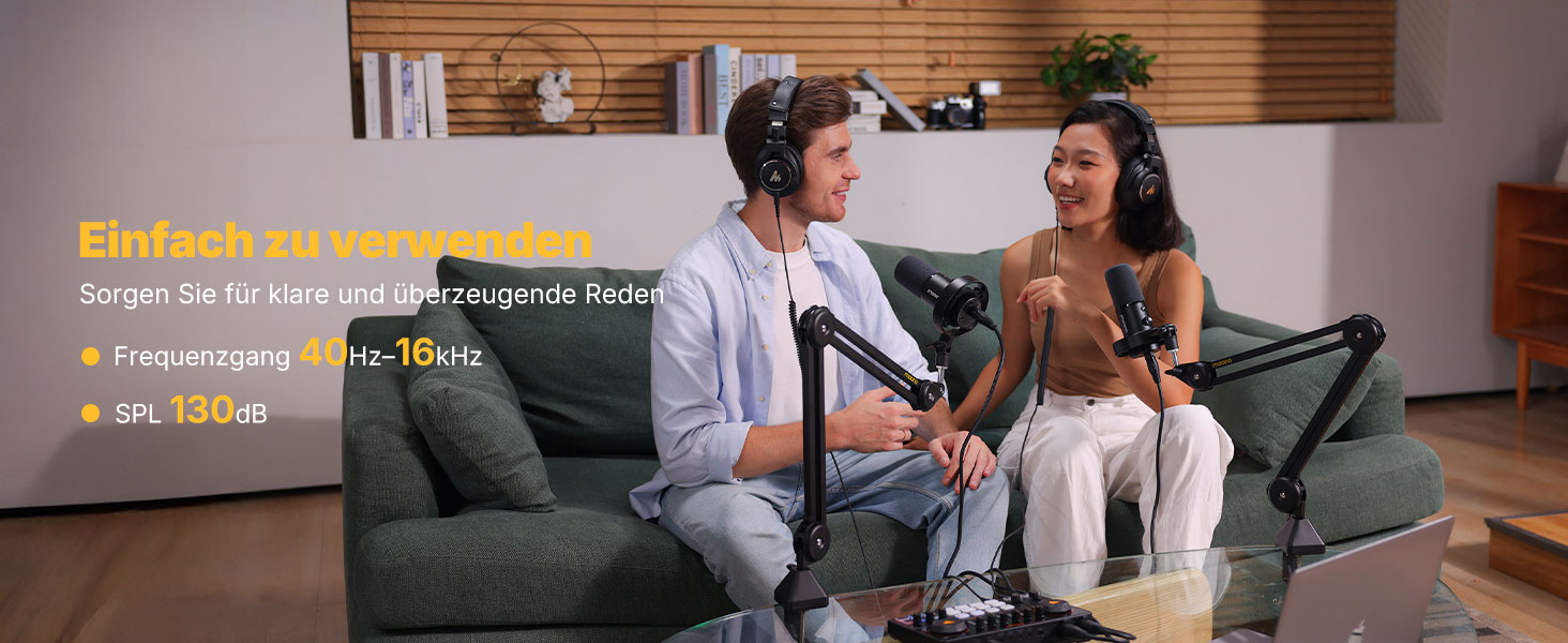 Мікрофон MAONO PD300XS для подкастів, стрімінгу та студійної звукозапису: динамічний XLR/USB мікрофон з шумозаглушенням, 192kHz-24Bit Hi-Fi