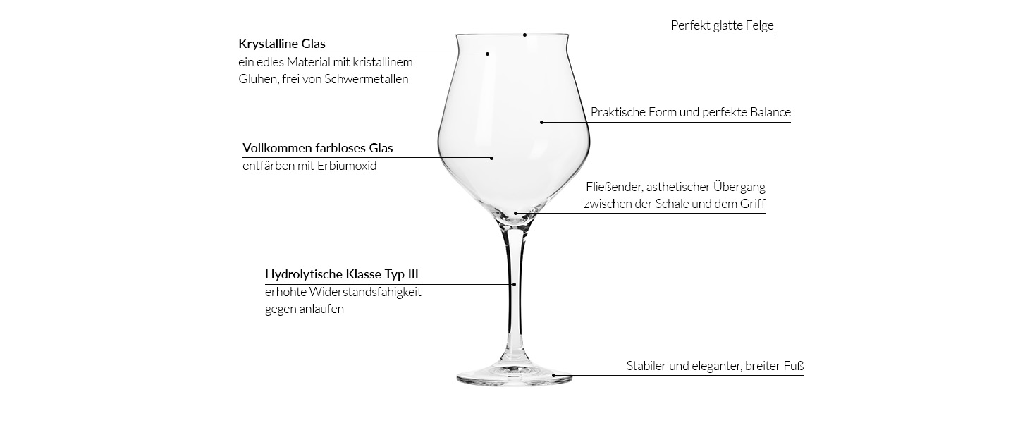Набір келихів для пива Krosno Avant-Garde, кришталеве скло, 420 мл, 6 шт.