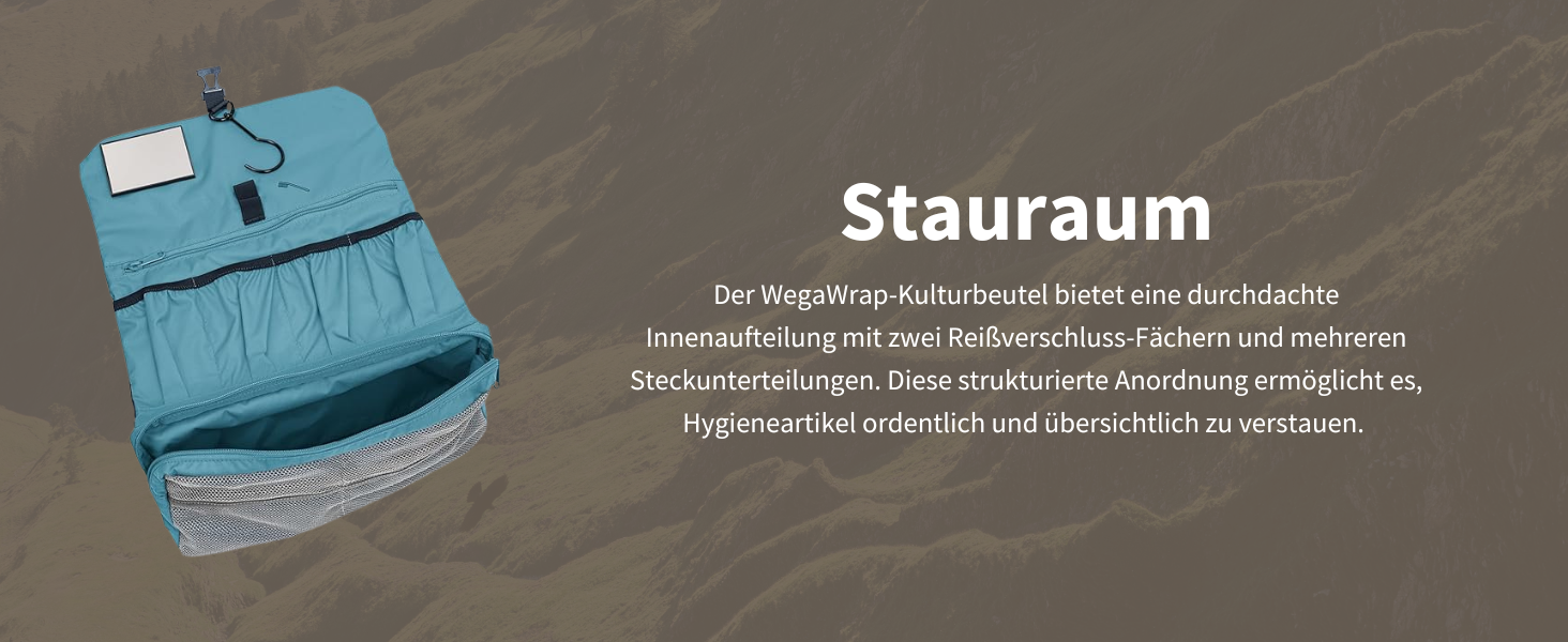 Kulturbeutel VAUDE WegaWrap: Косметичка з дзеркалом, тримачем для зубної щітки та гачком для підвішування, водонепроникна, чорна