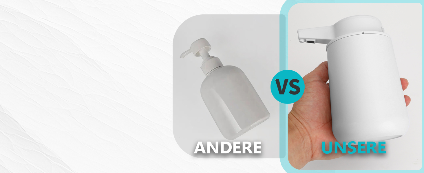 Phneems Automatic Soap Dispenser Electric Soap Dispenser with Sensor, 3 Adjustable Levels, USB Rechargeable, IPX5 Waterproof for Bathroom, Kitchen, White
