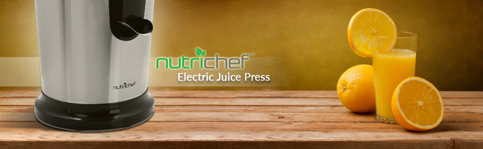 Електрична соковижималка для цитрусових NutriChef 160 Вт з важелем, корпус із нержавіючої сталі, для апельсинів, лимонів та лаймів