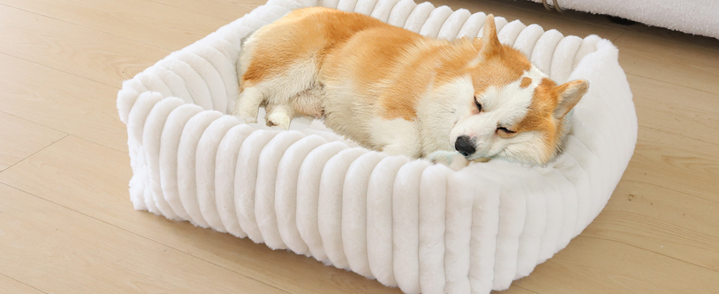 Килимок-ліжко для котів XIAPIA, м'який, 58x20 см, білий, з ортопедичним дном