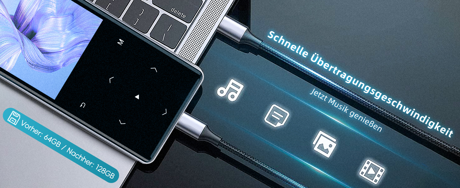 MP3 плеєр HiFi WALKER M7 128GB з Bluetooth 5.0, 2.4