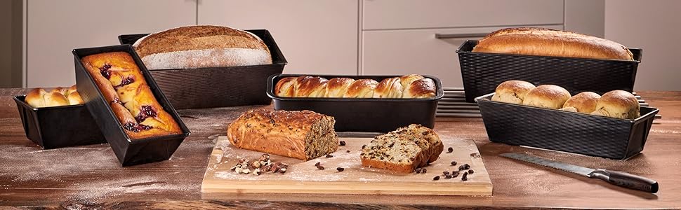Форма для випічки хліба Grizzly Brotbackform, 35x15x10 см, антипригарна, для кексів та хліба на заквасці, чорна