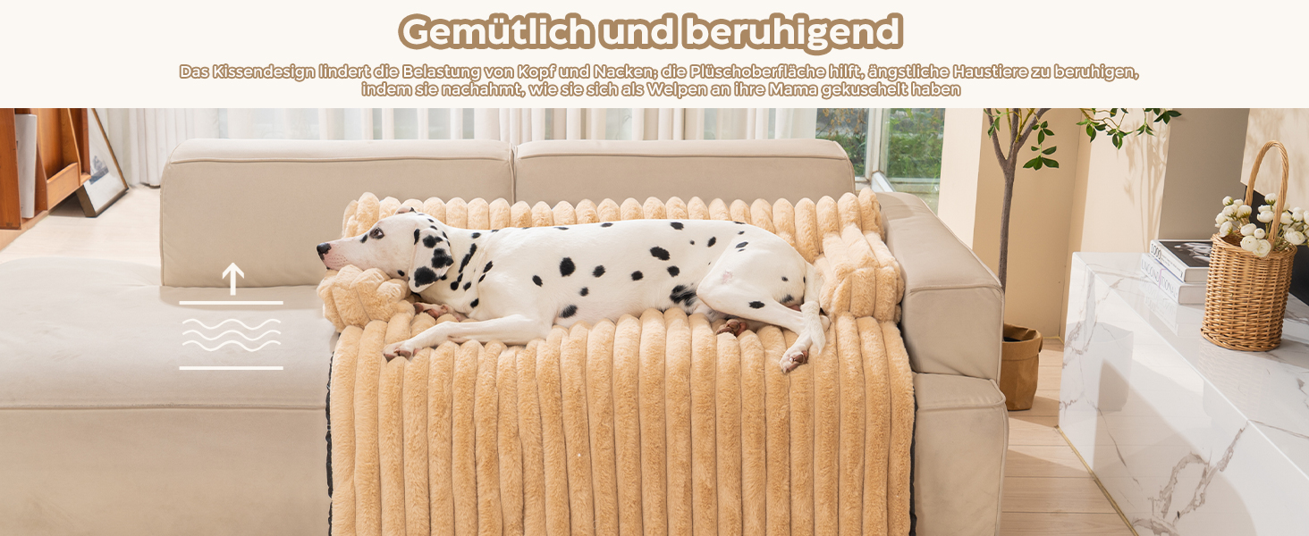 М'яке собаче ліжко Avont з підкладкою, ковдрою для собак та котів, знімний та пральний чохол, антиковзаюча підкладка, великий розмір (Коричневий, Large)