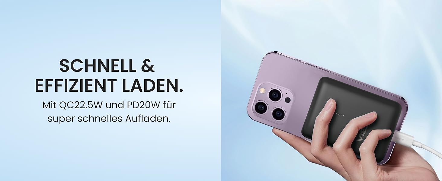 Портативний зарядний пристрій Powerbank Mini [9000mAh] білий - Швидка зарядка, PD20W, Type-C вхід/вихід, LED-індикатор заряду, USB та Type-C порти