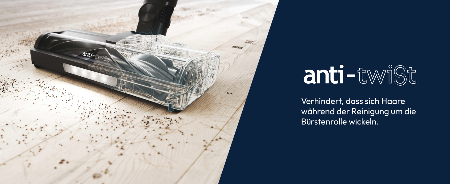 Бездротовий пилосос Hoover HF1 Plus з Anti-Hair Wrap, паркуванням та LED-підсвічуванням, HEPA 6-фільтр, 45 хв роботи, ідеальний для алергіків