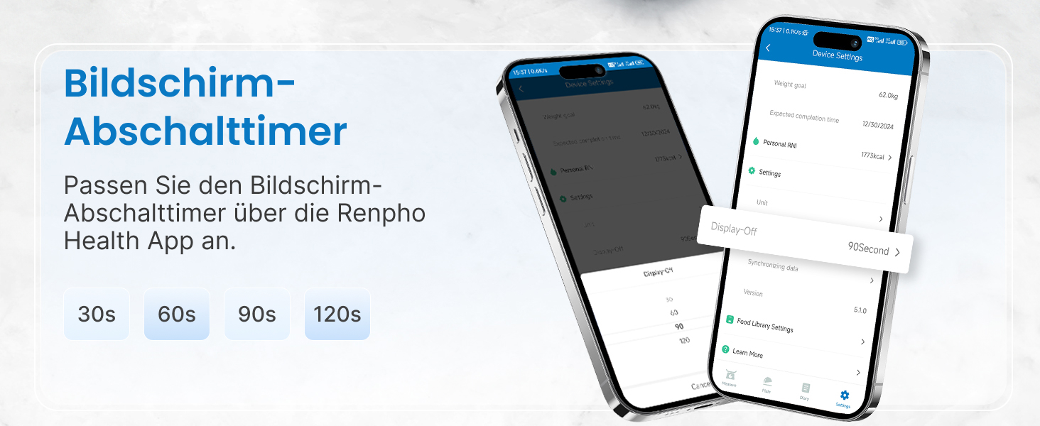 Кухонні ваги RENPHO: цифрова вага з LCD-дисплеєм, функція тарування, для випічки та приготування їжі, точність 1г, максимальна вага 5кг, білий колір