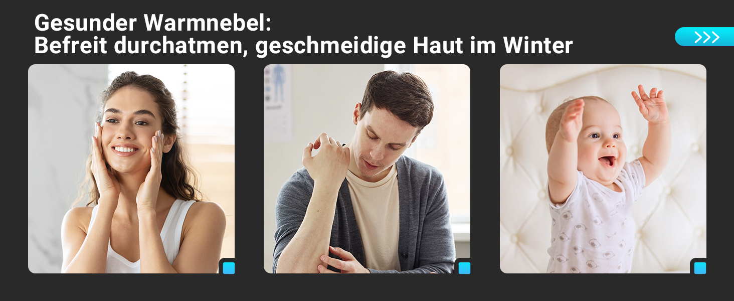 Зволожувач повітря для спальні та вітальні з верхнім заповненням, 3L, нержавіюча сталь, теплий туман, знищує 99,97% бактерій, з режимом сну, білий (чорний)