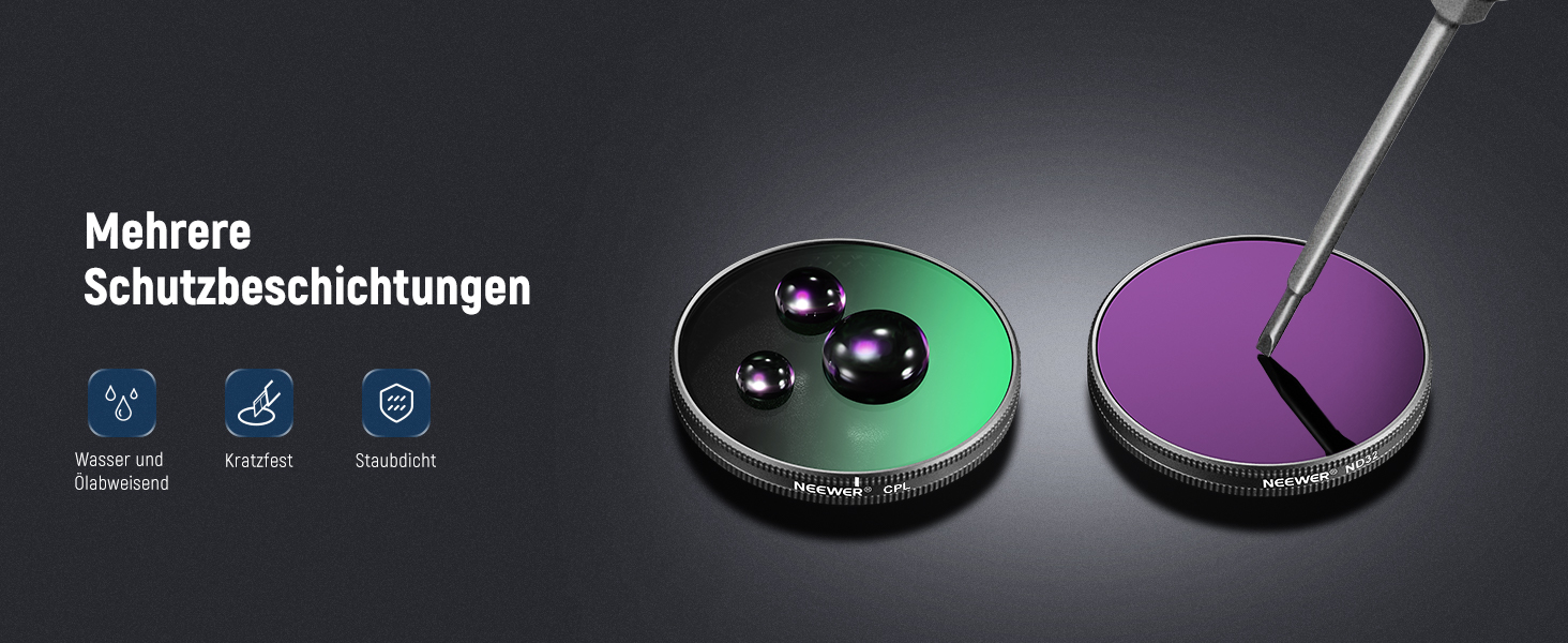 Набір фільтрів NEEWER ND для DJI Osmo Action 3/4/5 Pro (6 шт.) - ND8, ND16, ND32, ND64, ND1000, CPL