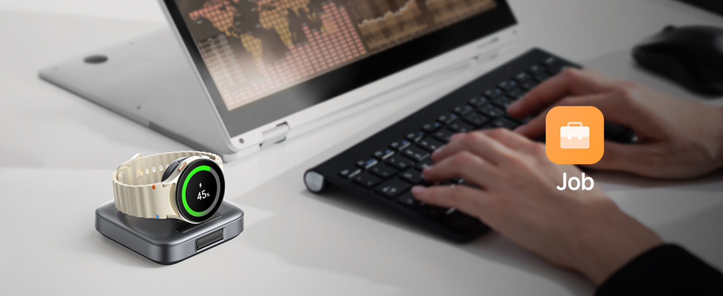Індукційна зарядна станція для Samsung Galaxy Watch 8, колір тех-сірий (не підходить для Watch Ultra 2/9)