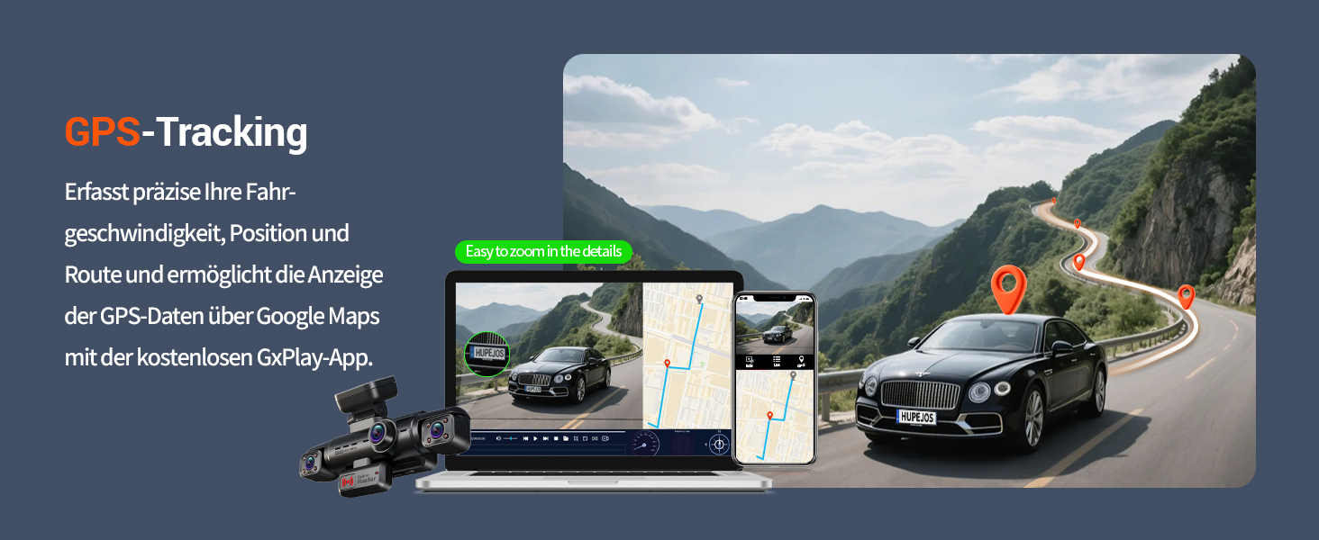 Автомобільний відеореєстратор 4K 360° з 4-канальною камерою та цілодобовим режимом паркування, N500, матово-чорний