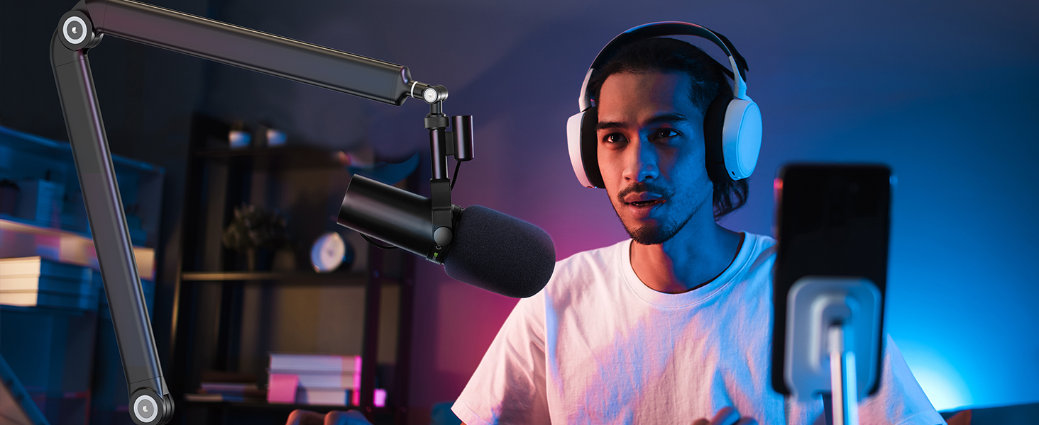 Кріплення для мікрофона YOUSHARES з поп-фільтром - настільний кронштейн для Shure SM7dB та інших мікрофонів