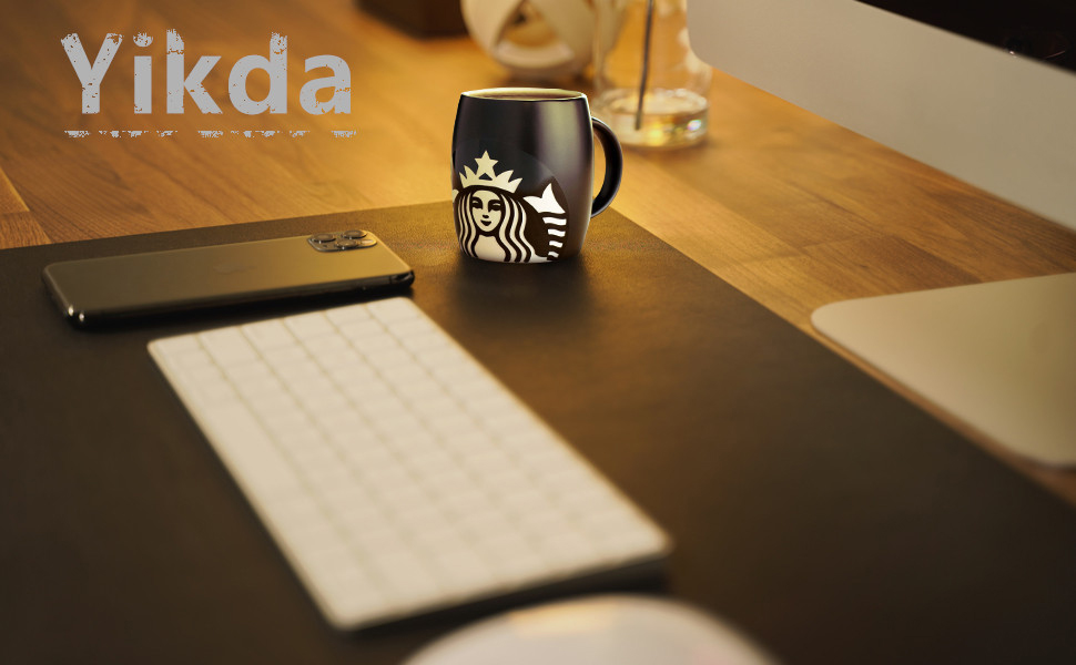 Килимок для столу Yikda з PU-шкіри, 90x43 см, червоно-синій, для офісу та дому