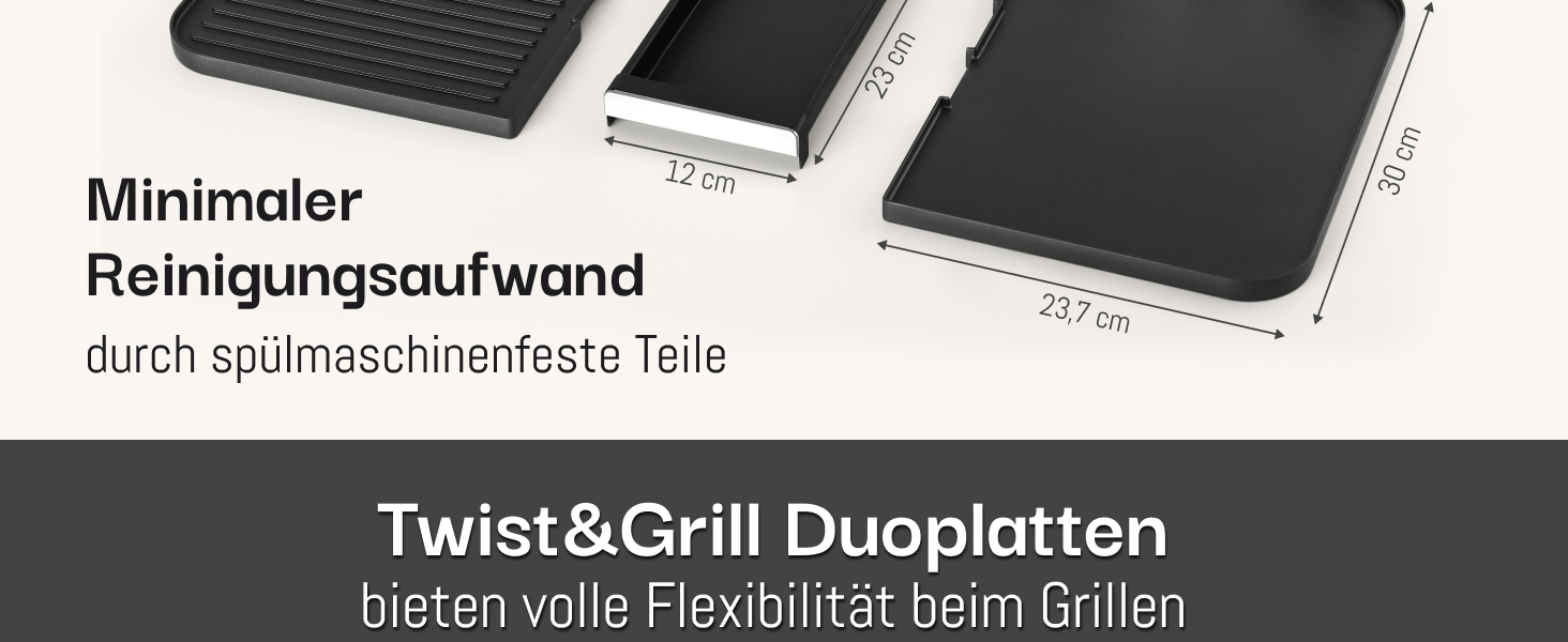 LEBENLANG Електричний гриль для столу - з щипцями та захистом від бризок | 2400W | Для дому та вулиці | Гриль для балкону, столу | Електричний гриль з площею | Гриль для дому