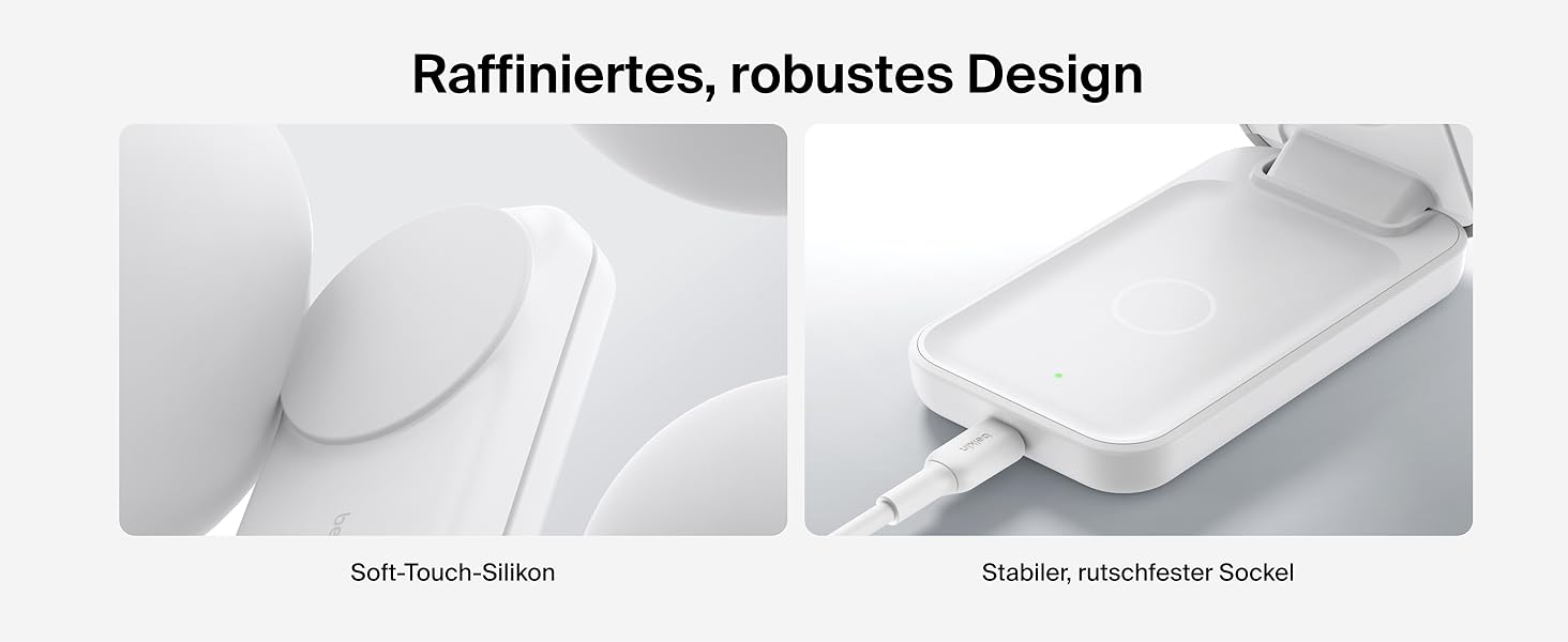 Зарядна станція Belkin UltraCharge 3 в 1 з Qi2.2, 25W, сумісна з MagSafe, для iPhone, Apple Watch, AirPods, Pixel, з адаптером 45W