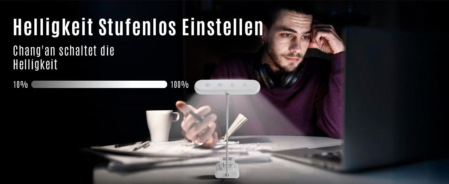 Ліхтар для читання LQWELL на шию, LED, 3 кольори/яскравість, гнучкий, акумуляторний, для читання, в'язання, рукоділля (білий, прямокутний - 3 шт)