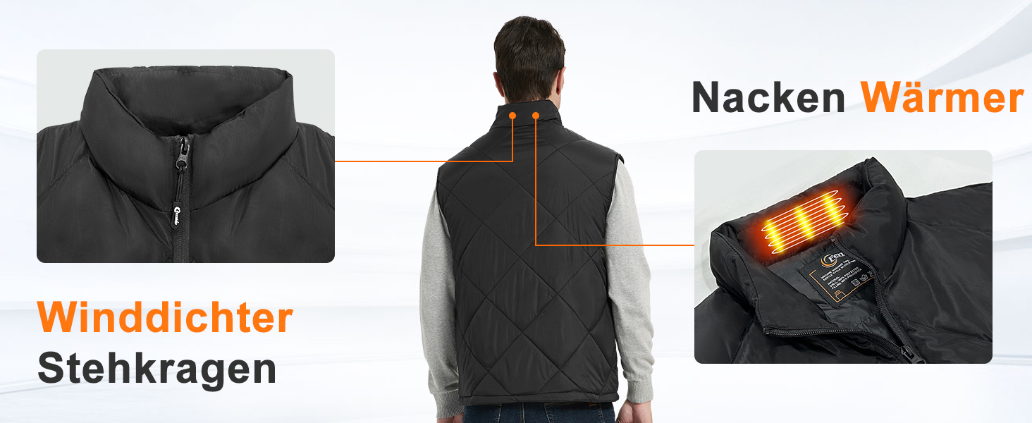 Електрична гріюча жилетка Fernida для чоловіків та жінок, 8 зон нагріву, 3 температурні режими, з Powerbank, для зимових активів на відкритому повітрі, чорна, розмір S